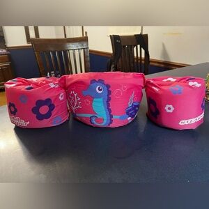 Kids Pink Swim Vest with Seahorse Design